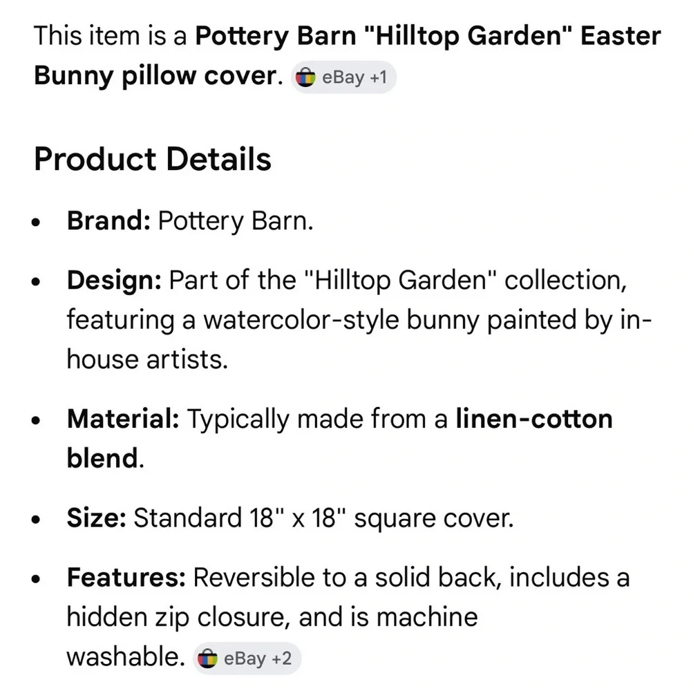 Pottery Barn 18 x 18 pillow cover watercolor bunny rabbit green cream spring